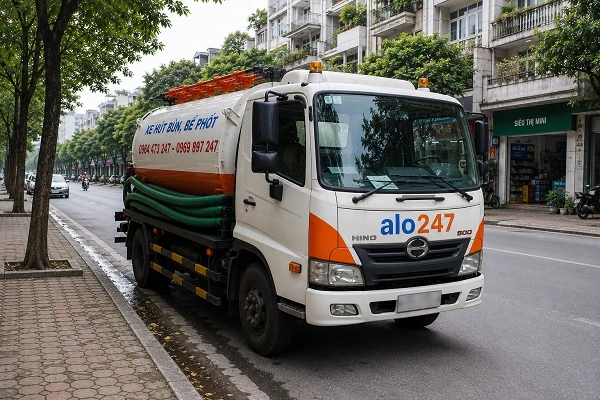 Xe bồn hút bể phốt chân không của alo247 tại Thư Lâm
