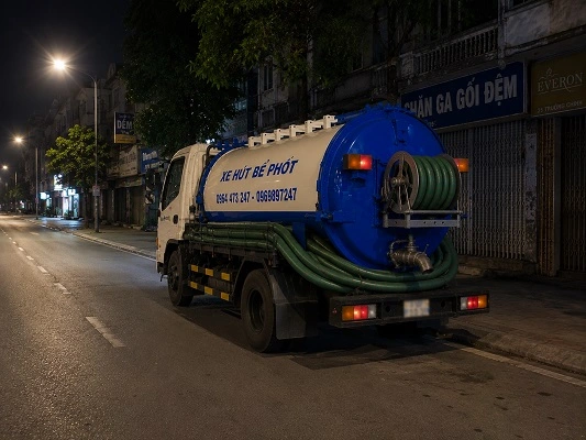 Xe bồn hút bể phốt chân không của alo247 tại Thuận An