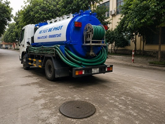 Xe bồn hút bể phốt chân không của alo247 tại Tùng Thiện