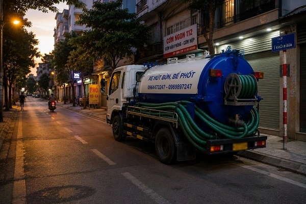 Xe hút bể phốt công nghệ chân không chuyên dụng của Alo247 tại Thượng Cát
