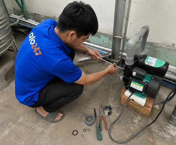 Alo247 dịch vụ sửa chữa máy bơm tận nơi tại Bát Tràng