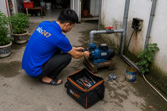 Alo247 dịch vụ sửa chữa máy bơm tận nơi tại Bồ Đề