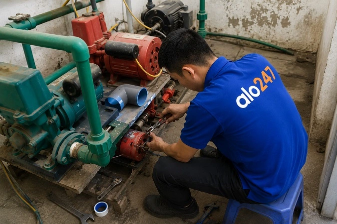 Alo247 dịch vụ sửa chữa máy bơm tận nơi tại Cửa Nam