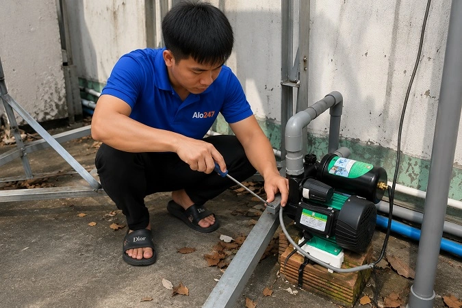 Alo247 dịch vụ sửa chữa máy bơm tận nơi tại Dương Nội