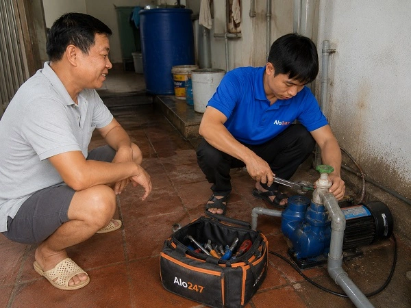 Alo247 dịch vụ sửa chữa máy bơm tận nơi tại Láng