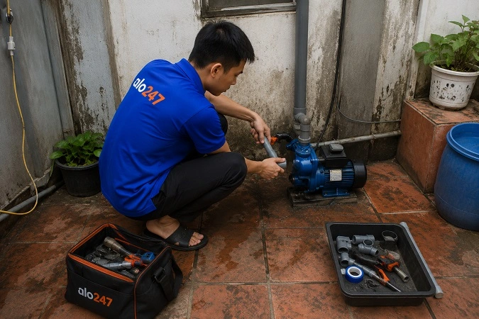 Alo247 dịch vụ sửa chữa máy bơm tận nơi tại Phúc Lợi
