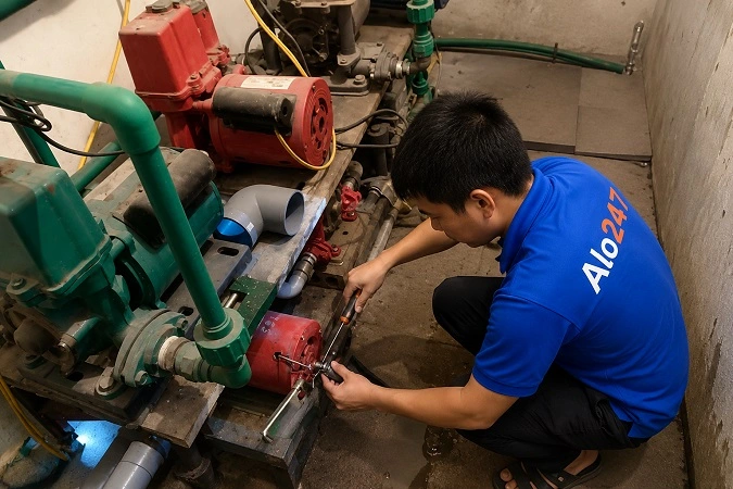 Alo247 dịch vụ sửa chữa máy bơm tận nơi tại Vĩnh Tuy