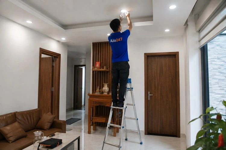 Thợ Alo247 thay bóng đèn âm trần tại nhà