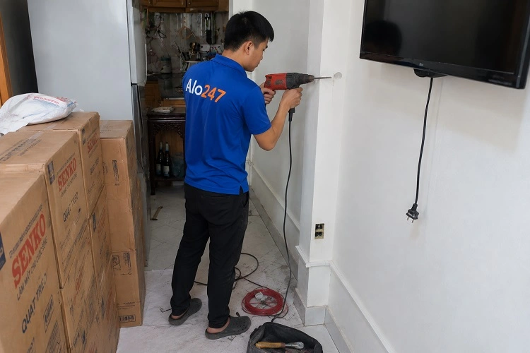 Thợ alo247 đi lại đường điện dân dụng tại Phú Diễn