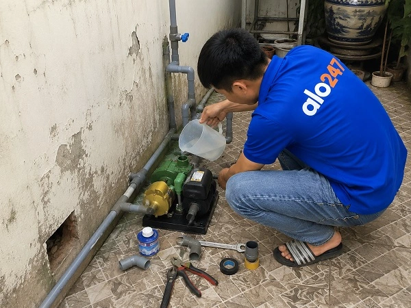 Thợ alo247 kiểm tra và sửa chữa thiết bị điện nước tại nhà