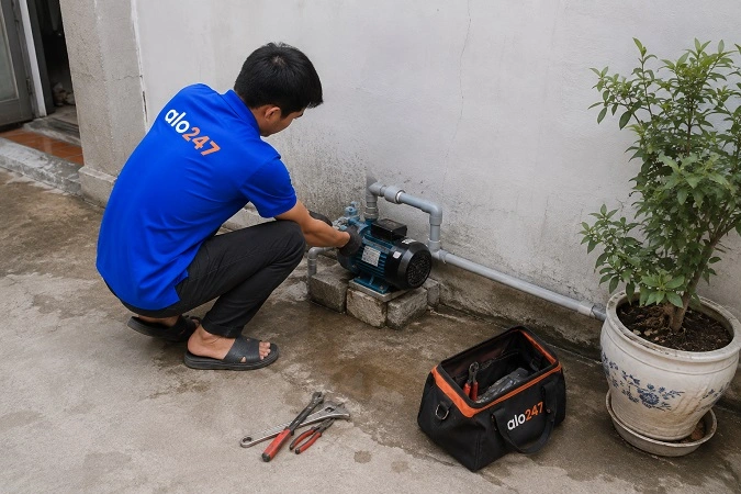 Thợ alo247 sửa máy bơm nước tại nhà phường Kiến Hưng