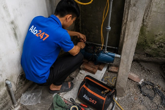 Thợ alo247 sửa máy bơm nước tại nhà phường  Lĩnh Nam