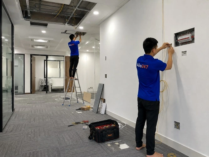 Thợ alo247 thi công đường điện tại Hoàng Liệt