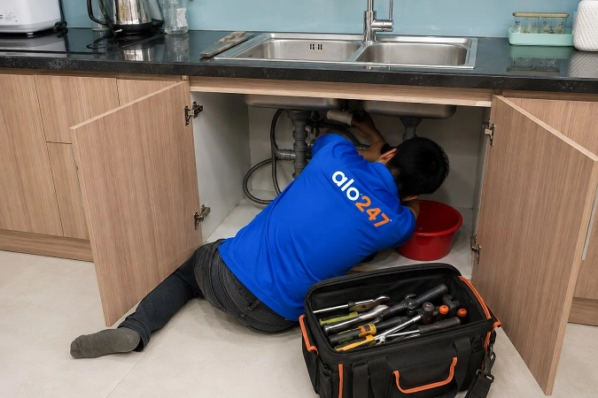 thợ alo247 xử lý thông tắc cống bồn rửa bát tại Bát Tràng