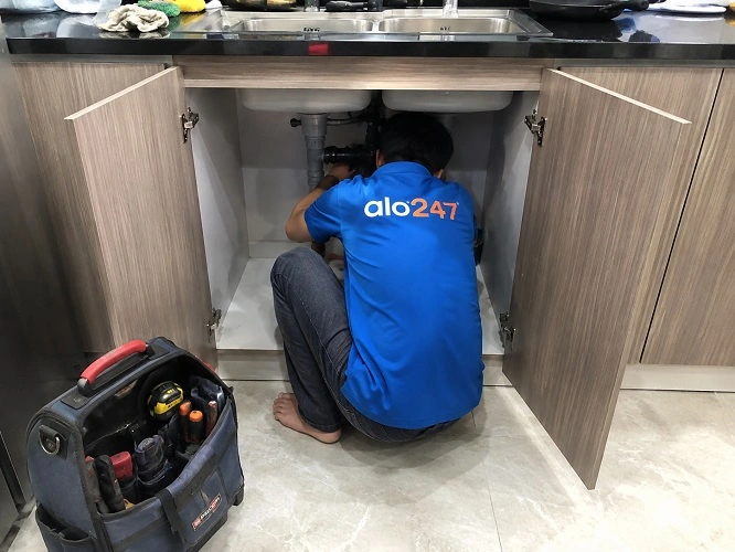 thợ alo247 xử lý thông tắc cống bồn rửa bát tại Nội Bài