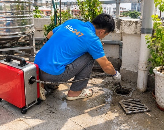 Alo247 dịch vụ thông tắc cống chuyên nghiệp tại Chùa Bộc