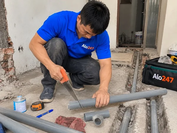Alo247 dịch vụ sửa chữa đường ống nước tận nơi tại Dương Nội
