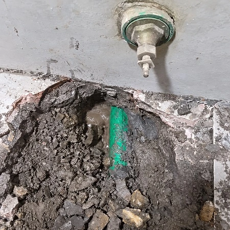 Phát hiện vị trí đường ống nước PPR bị rò rỉ sau khi siêu âm dò tìm chính xác